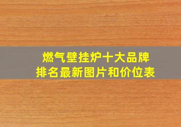 燃气壁挂炉十大品牌排名最新图片和价位表