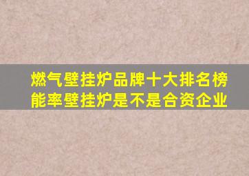 燃气壁挂炉品牌十大排名榜能率壁挂炉是不是合资企业