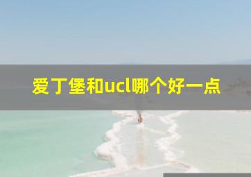 爱丁堡和ucl哪个好一点