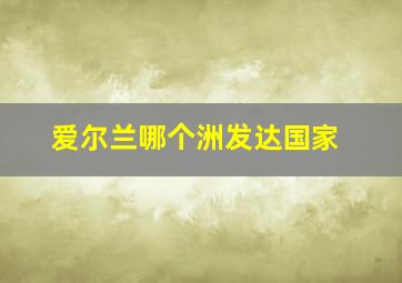 爱尔兰哪个洲发达国家