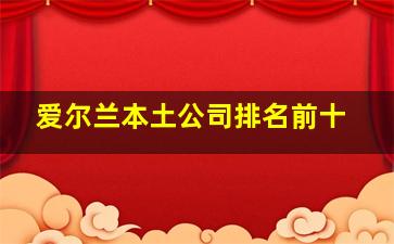 爱尔兰本土公司排名前十