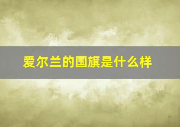 爱尔兰的国旗是什么样