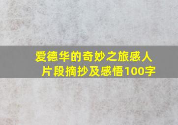 爱德华的奇妙之旅感人片段摘抄及感悟100字