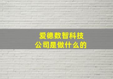 爱德数智科技公司是做什么的