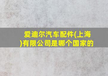 爱迪尔汽车配件(上海)有限公司是哪个国家的