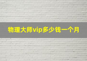 物理大师vip多少钱一个月