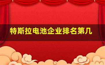 特斯拉电池企业排名第几