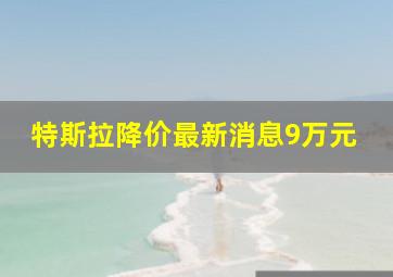 特斯拉降价最新消息9万元