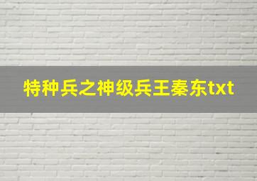 特种兵之神级兵王秦东txt