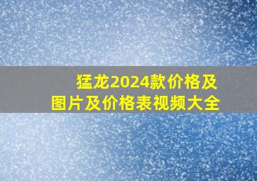 猛龙2024款价格及图片及价格表视频大全