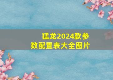 猛龙2024款参数配置表大全图片