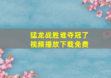 猛龙战胜谁夺冠了视频播放下载免费