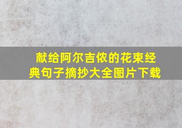 献给阿尔吉侬的花束经典句子摘抄大全图片下载