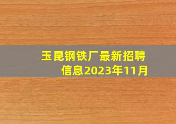 玉昆钢铁厂最新招聘信息2023年11月