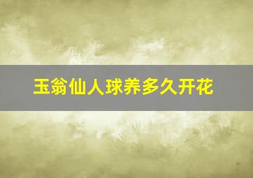 玉翁仙人球养多久开花