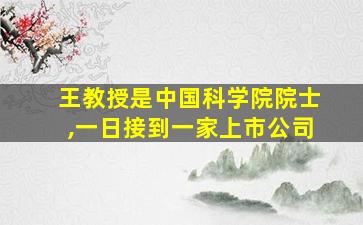 王教授是中国科学院院士,一日接到一家上市公司