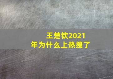 王楚钦2021年为什么上热搜了