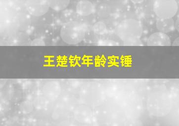 王楚钦年龄实锤