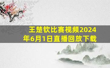 王楚钦比赛视频2024年6月1日直播回放下载