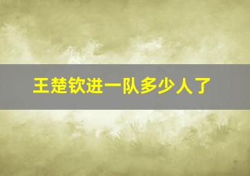 王楚钦进一队多少人了