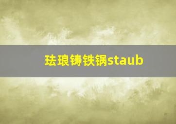 珐琅铸铁锅staub