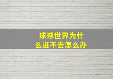 球球世界为什么进不去怎么办