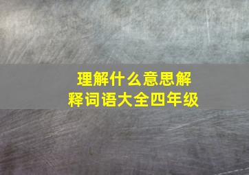 理解什么意思解释词语大全四年级