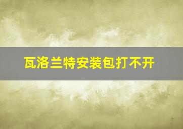 瓦洛兰特安装包打不开