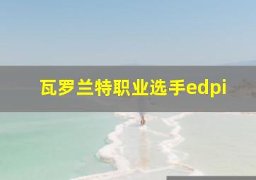 瓦罗兰特职业选手edpi