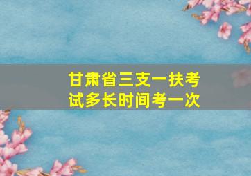 甘肃省三支一扶考试多长时间考一次