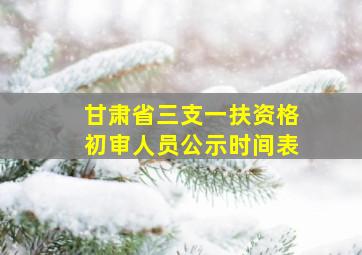 甘肃省三支一扶资格初审人员公示时间表