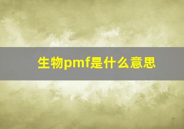 生物pmf是什么意思