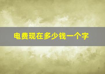 电费现在多少钱一个字