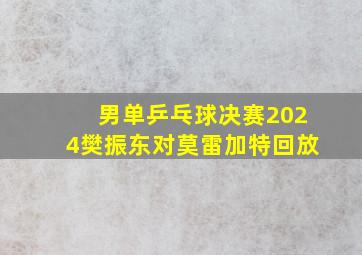 男单乒乓球决赛2024樊振东对莫雷加特回放