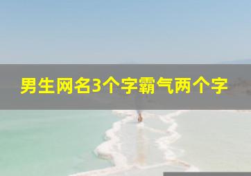 男生网名3个字霸气两个字