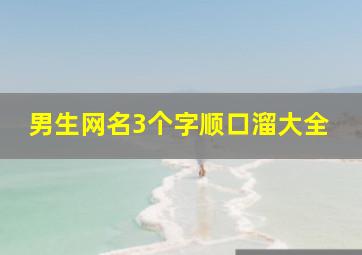 男生网名3个字顺口溜大全