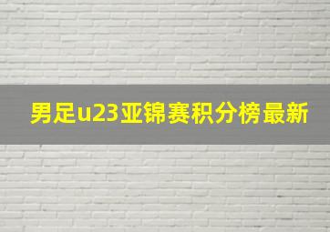 男足u23亚锦赛积分榜最新