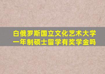 白俄罗斯国立文化艺术大学一年制硕士留学有奖学金吗