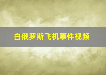 白俄罗斯飞机事件视频