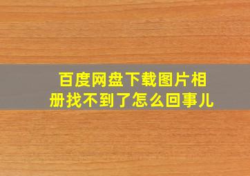 百度网盘下载图片相册找不到了怎么回事儿