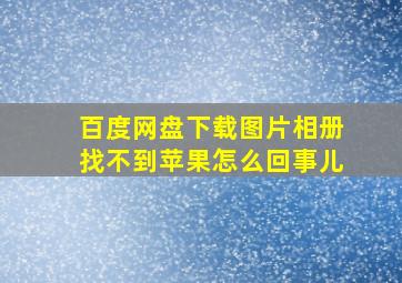 百度网盘下载图片相册找不到苹果怎么回事儿