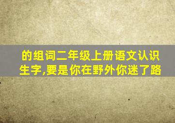 的组词二年级上册语文认识生字,要是你在野外你迷了路