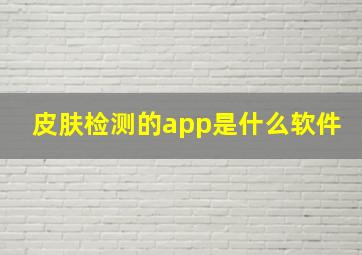 皮肤检测的app是什么软件