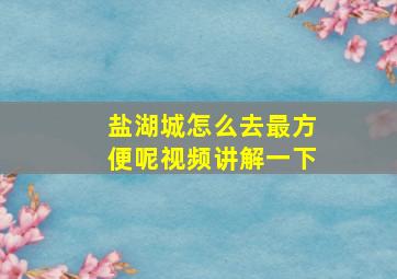 盐湖城怎么去最方便呢视频讲解一下