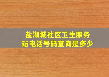 盐湖城社区卫生服务站电话号码查询是多少