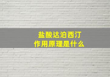 盐酸达泊西汀作用原理是什么