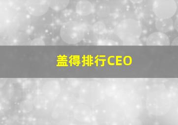 盖得排行CEO