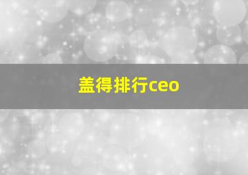 盖得排行ceo