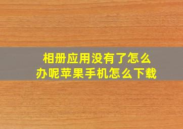 相册应用没有了怎么办呢苹果手机怎么下载