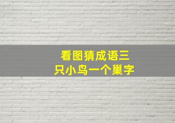 看图猜成语三只小鸟一个巢字